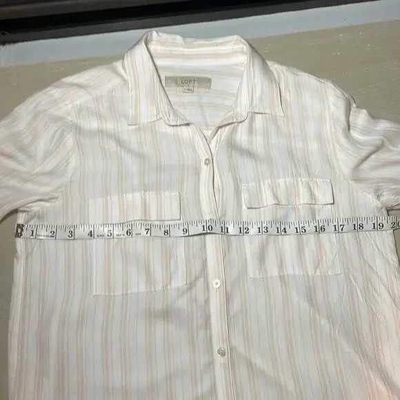 LOFT striped button down blouse - Picture 5 of 7